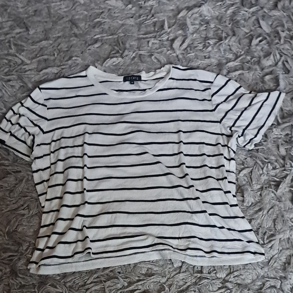 1. STATE Striped White Top!